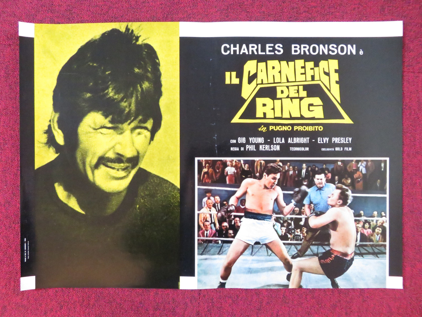 KID GALAHAD - C ITALIAN FOTOBUSTA POSTER CHARLES BRONSON ELVIS PRESLEY 1962