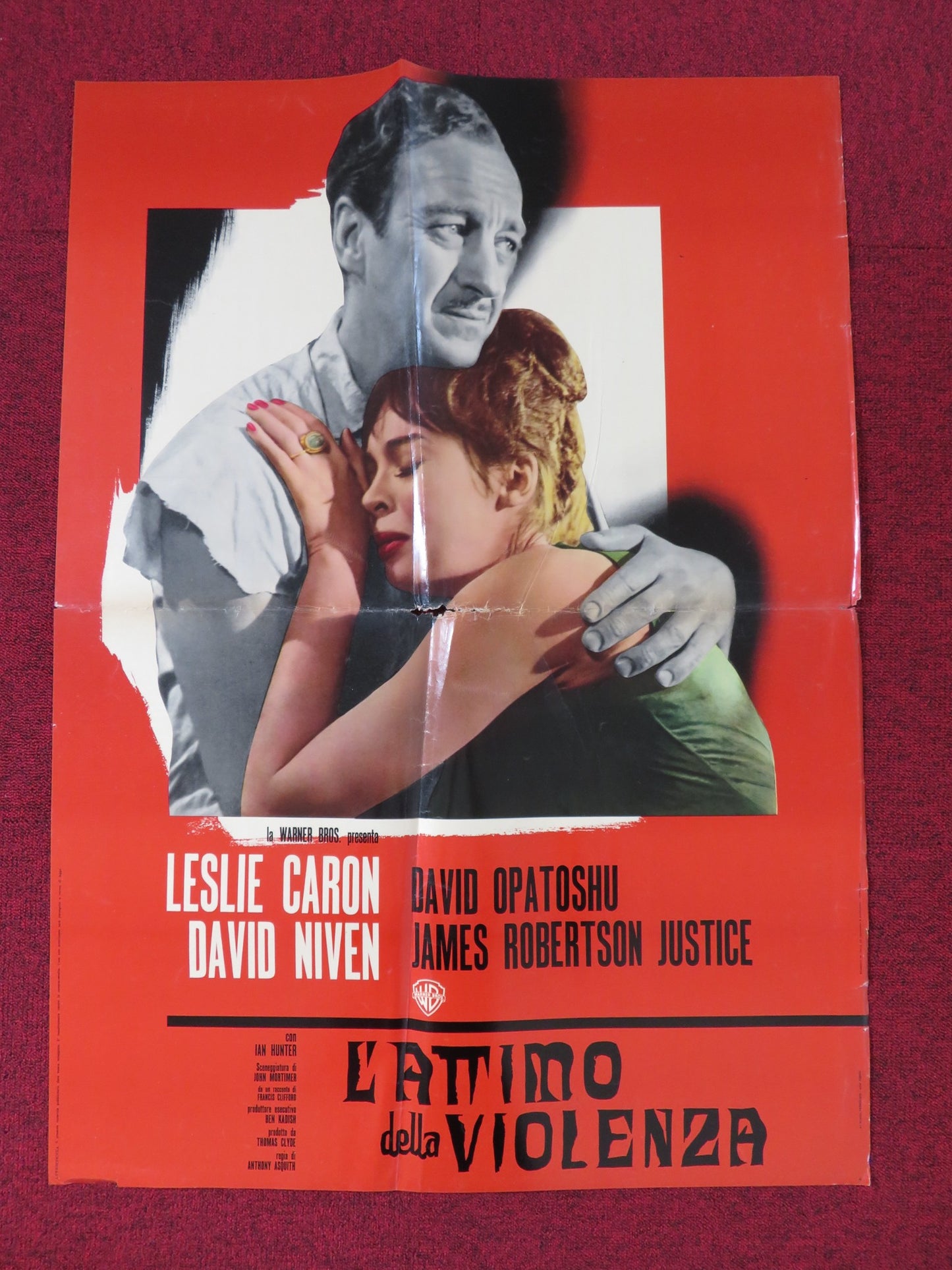 L'ATTIMO DELLA VIOLENZA / GUNS OF DARKNESS -B  ITALIAN FOGLIO POSTER NIVEN 1962