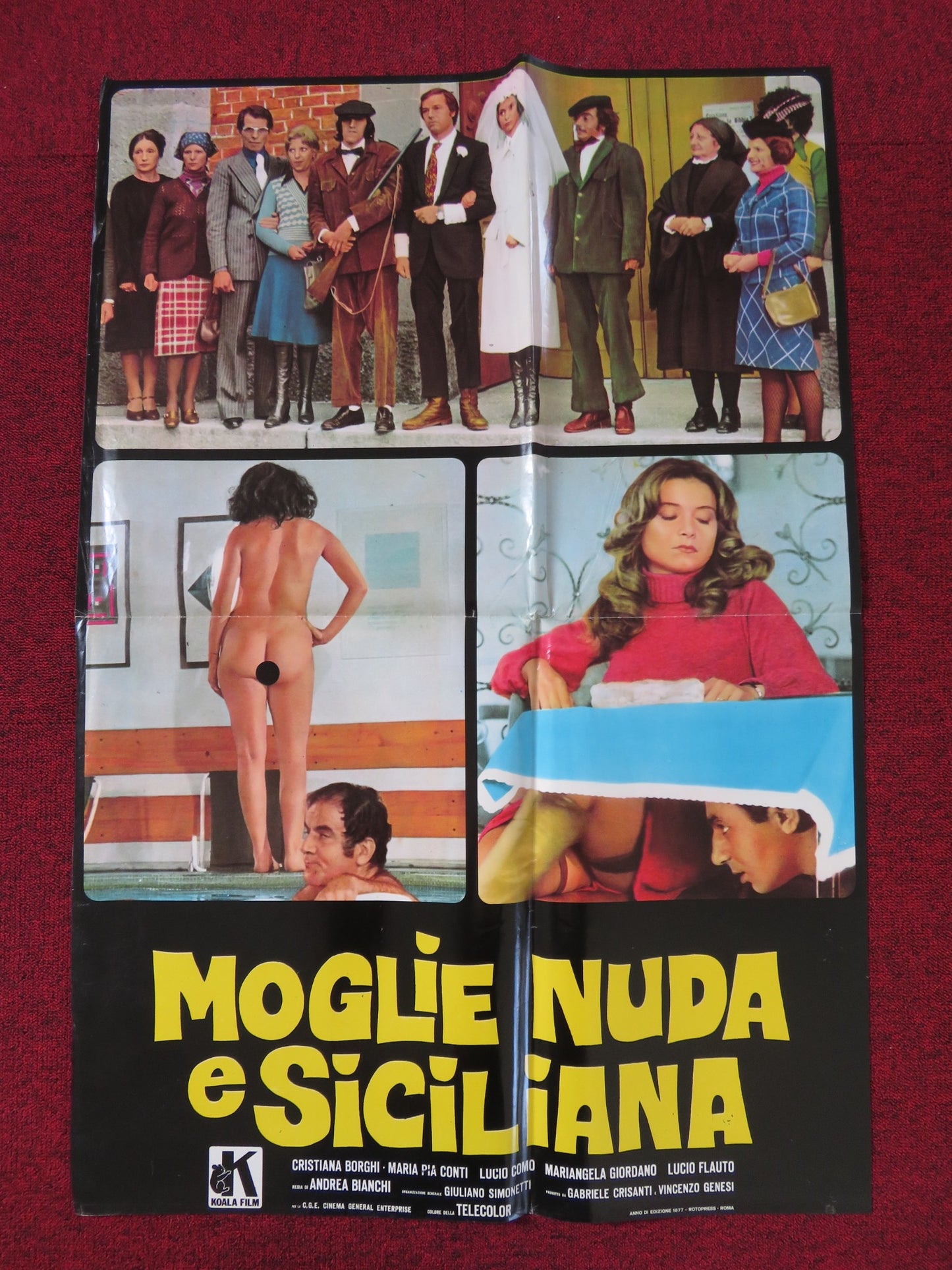 MOGLIE NUDA E SICILIANA ITALIAN FOGLIO POSTER CHRISTIANA BORGHI LUCIO COMO 1978