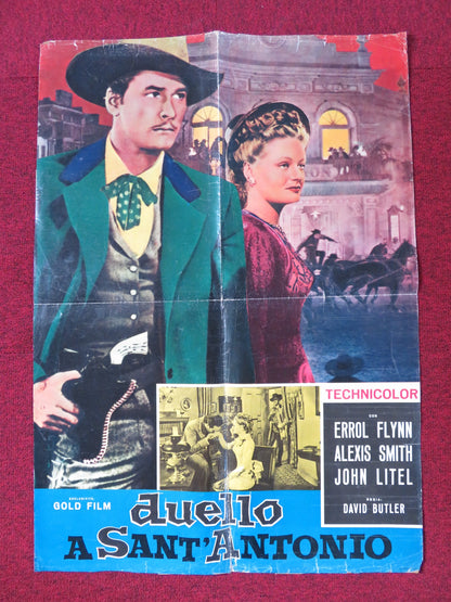 DUELLO A SANT ANTONIO ITALIAN FOGLIO POSTER ERROL FLYNN ALEXIS SMITH 1945