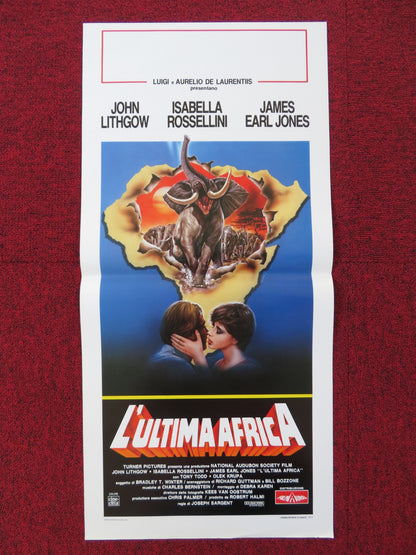 L'ULTIMA AFRICA ITALIAN LOCANDINA POSTER JOHN LITHGOW ISABELLA ROSSELLINI 1990