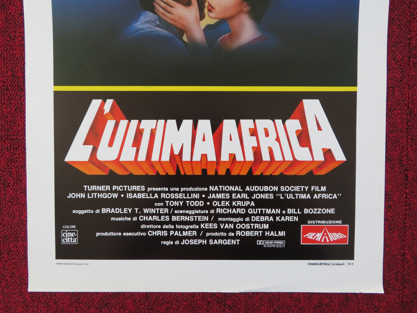 L'ULTIMA AFRICA ITALIAN LOCANDINA POSTER JOHN LITHGOW ISABELLA ROSSELLINI 1990