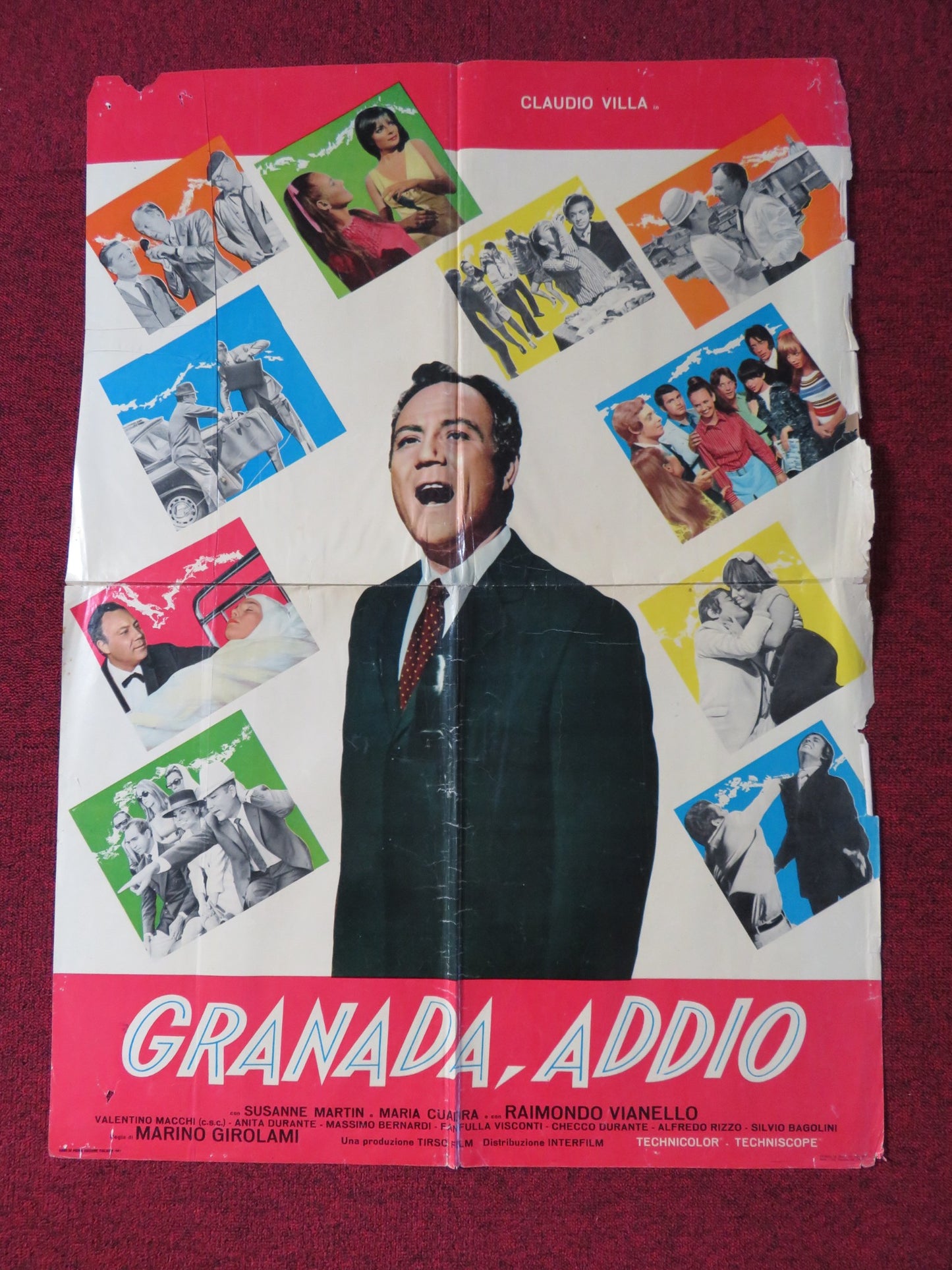 GRANADA, ADDIO ITALIAN FOGLIO POSTER CLAUDIO VILLA SUSANNA MARTINKOVA 1967