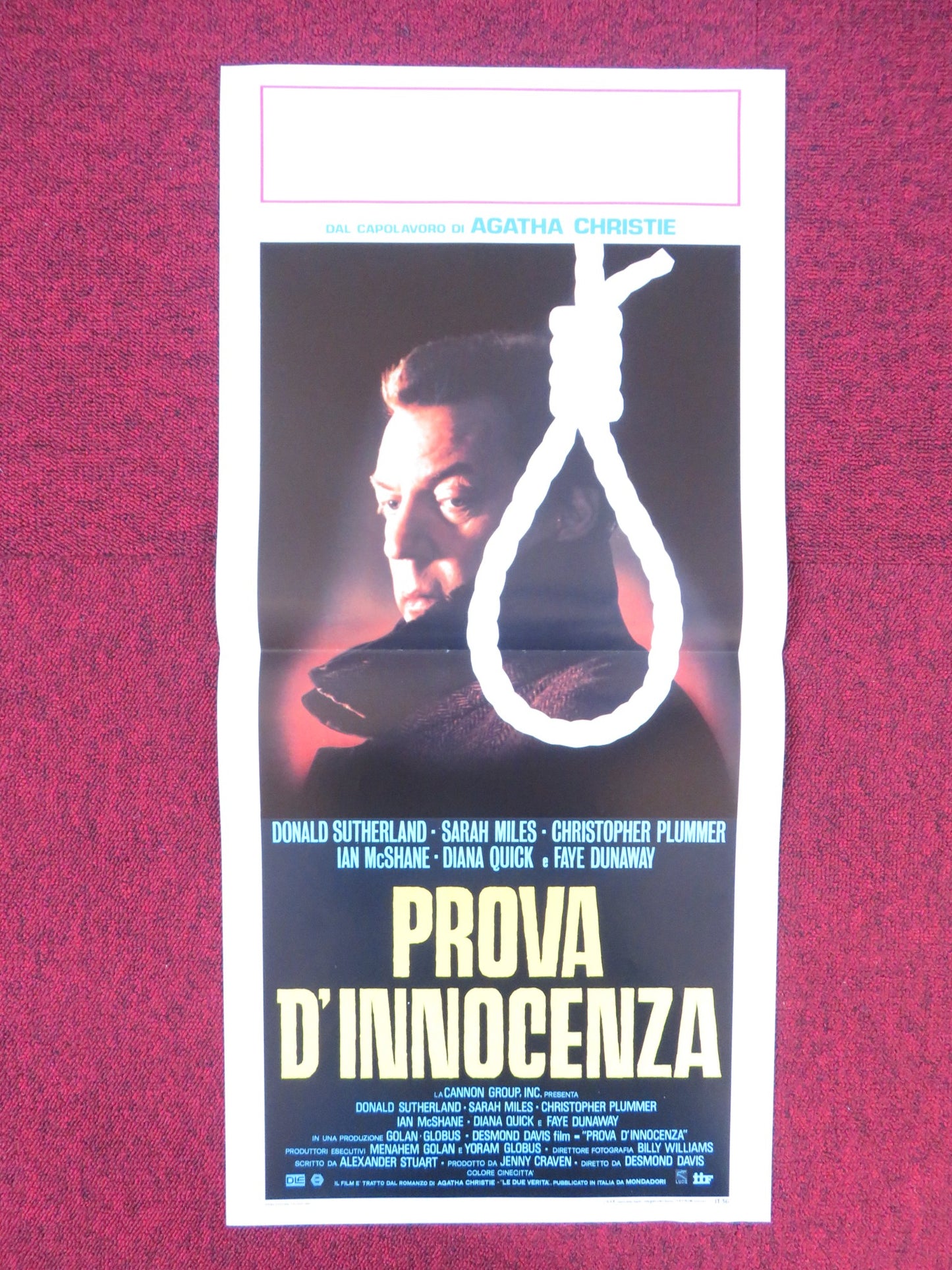 ORDEAL BY INNOCENCE ITALIAN LOCANDINA POSTER CANNON DONALD SUTHERLAND 1984