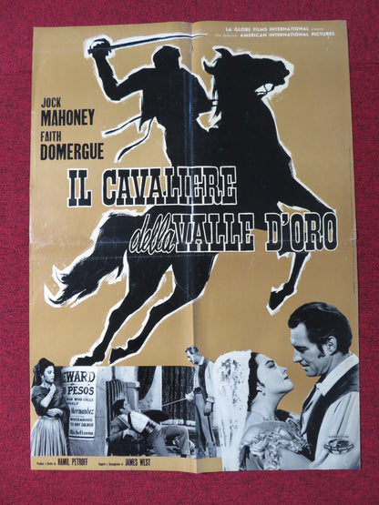 IL CAVALIERE DELLA VALLE D'ORO ITALIAN FOGLIO POSTER JACK MAHONEY DOMERGUE 1963