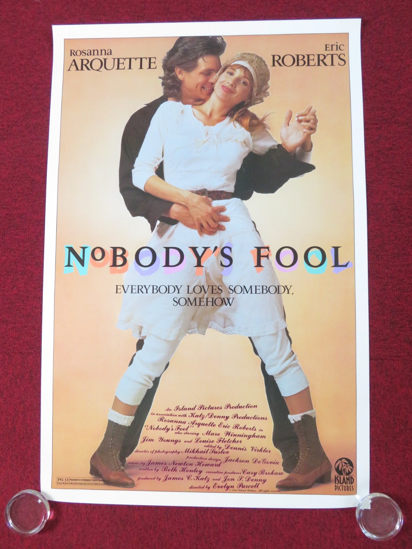 NOBODY'S FOOL US ONE SHEET ROLLED POSTER ROSANNA ARQUETTE ERIC ROBERTS 1986