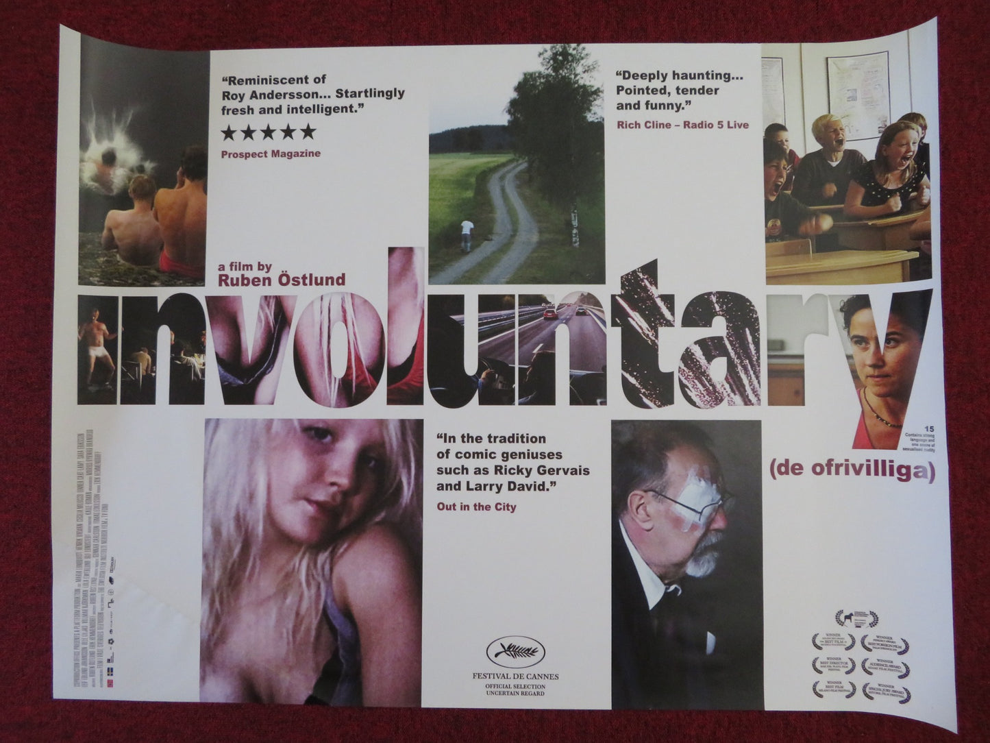 INVOLUNTARY UK QUAD (30"x 40") ROLLED POSTER VILLMAR BJORKMAN LEIF EDLUND 2008