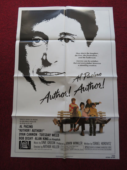 AUTHOR! AUTHOR! FOLDED US ONE SHEET POSTER AL PACINO DYAN CANNON 1982