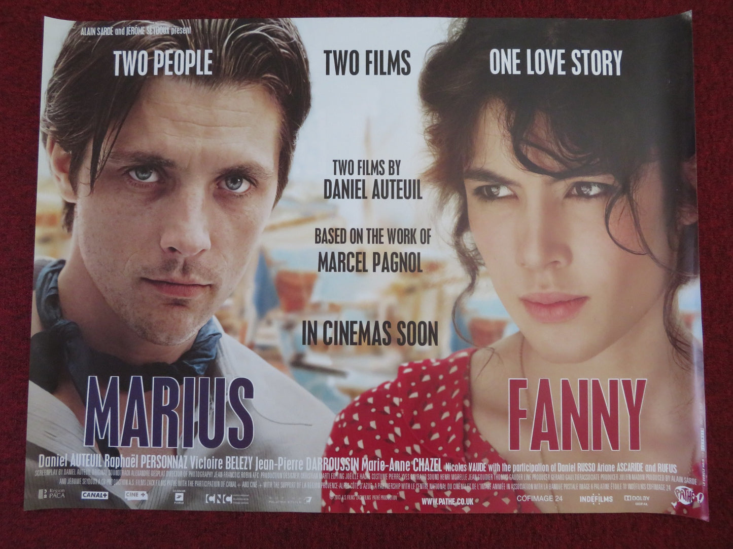 MARIUS / FANNY UK QUAD (30"x 40") ROLLED POSTER DANIEL AUTEUIL V. BELEZY 2013