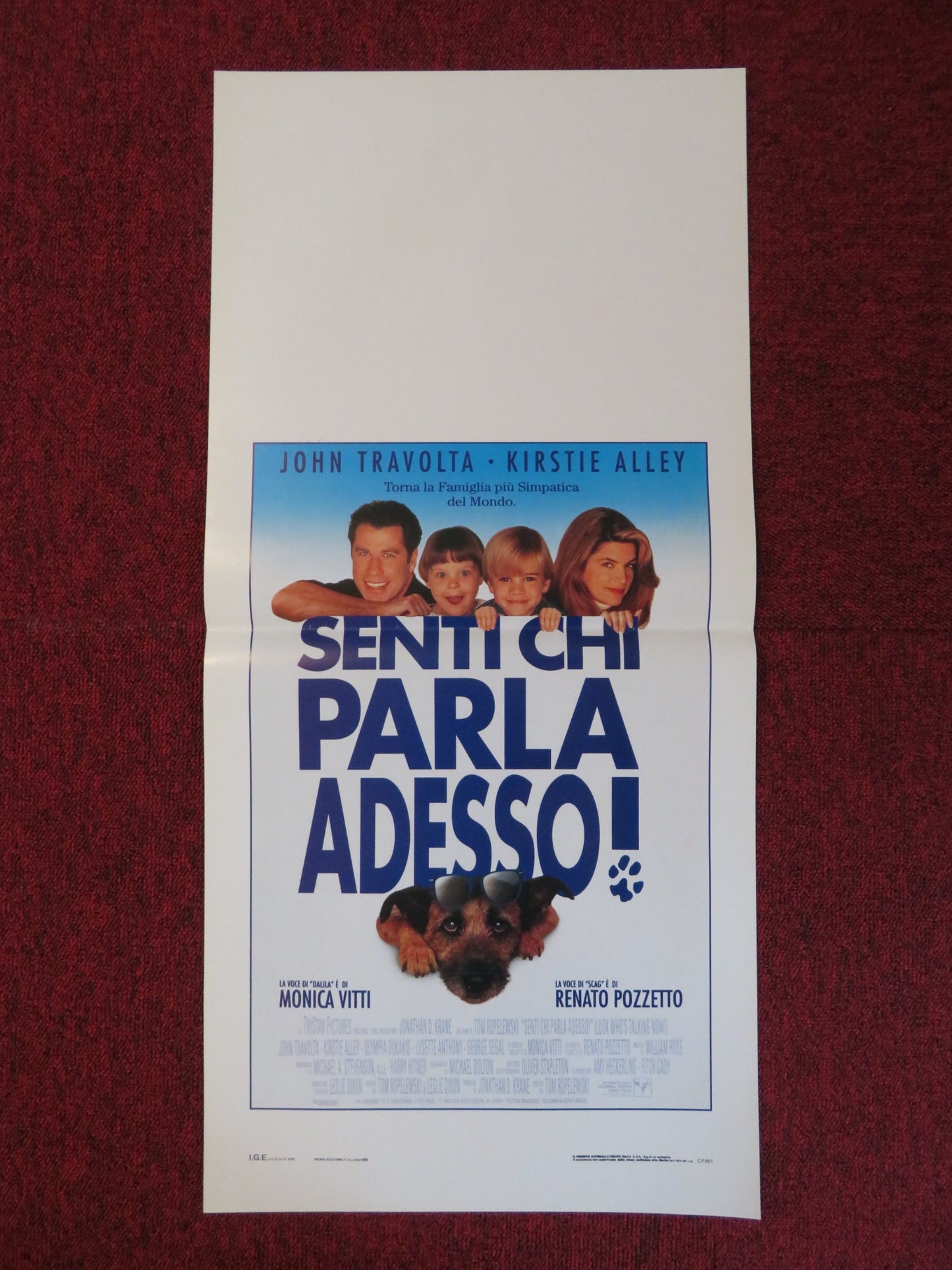 LOOK WHO'S TALKING NOW ITALIAN LOCANDINA POSTER JOHN TRAVOLTA KIRSTIE ALLEY 1993