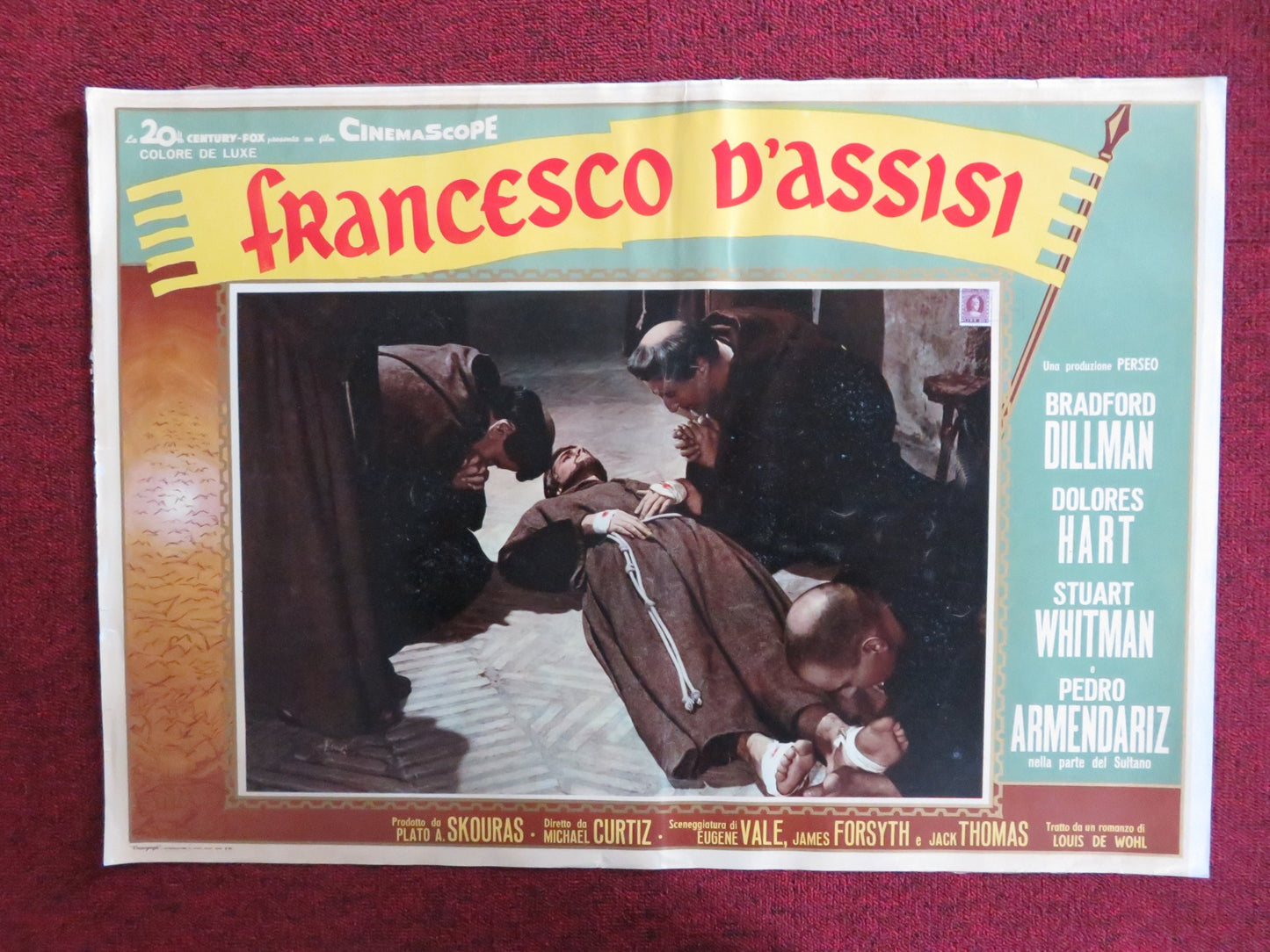 FRANCIS OF ASSISI - D ITALIAN FOTOBUSTA POSTER BRADFORD DILLMAN D. HART 1961