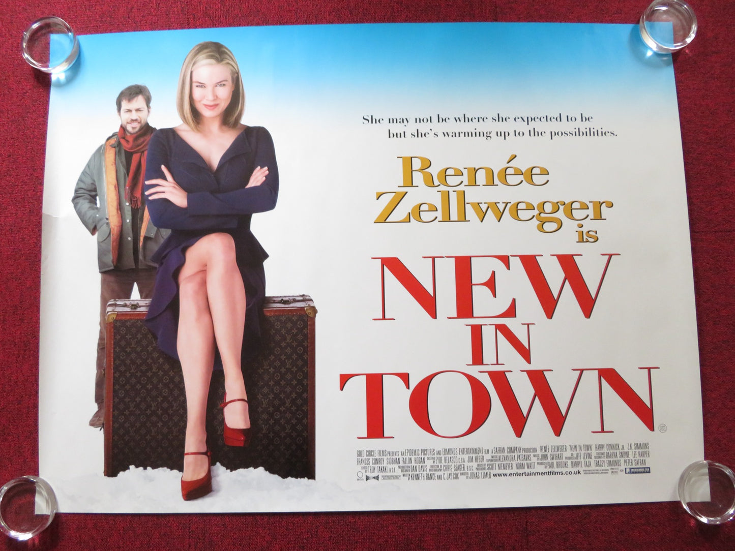 NEW IN TOWN UK QUAD (30"x 40") ROLLED POSTER RENEE ZELLWEGER H. CONNICK JR. 2009