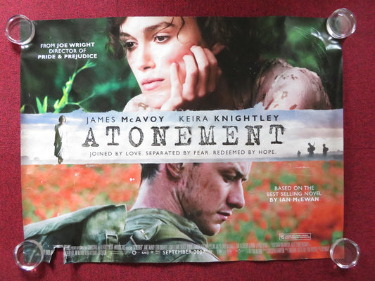 ATONEMENT UK QUAD ROLLED POSTER KEIRA KNIGHTLEY JAMES MCAVOY 2007