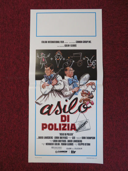 DETECTIVE SCHOOL DROPOUTS ITALIAN LOCANDINA POSTER DAVID LANDSBERG 1986