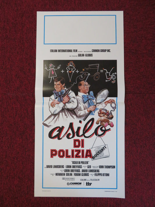 DETECTIVE SCHOOL DROPOUTS ITALIAN LOCANDINA POSTER DAVID LANDSBERG 1986