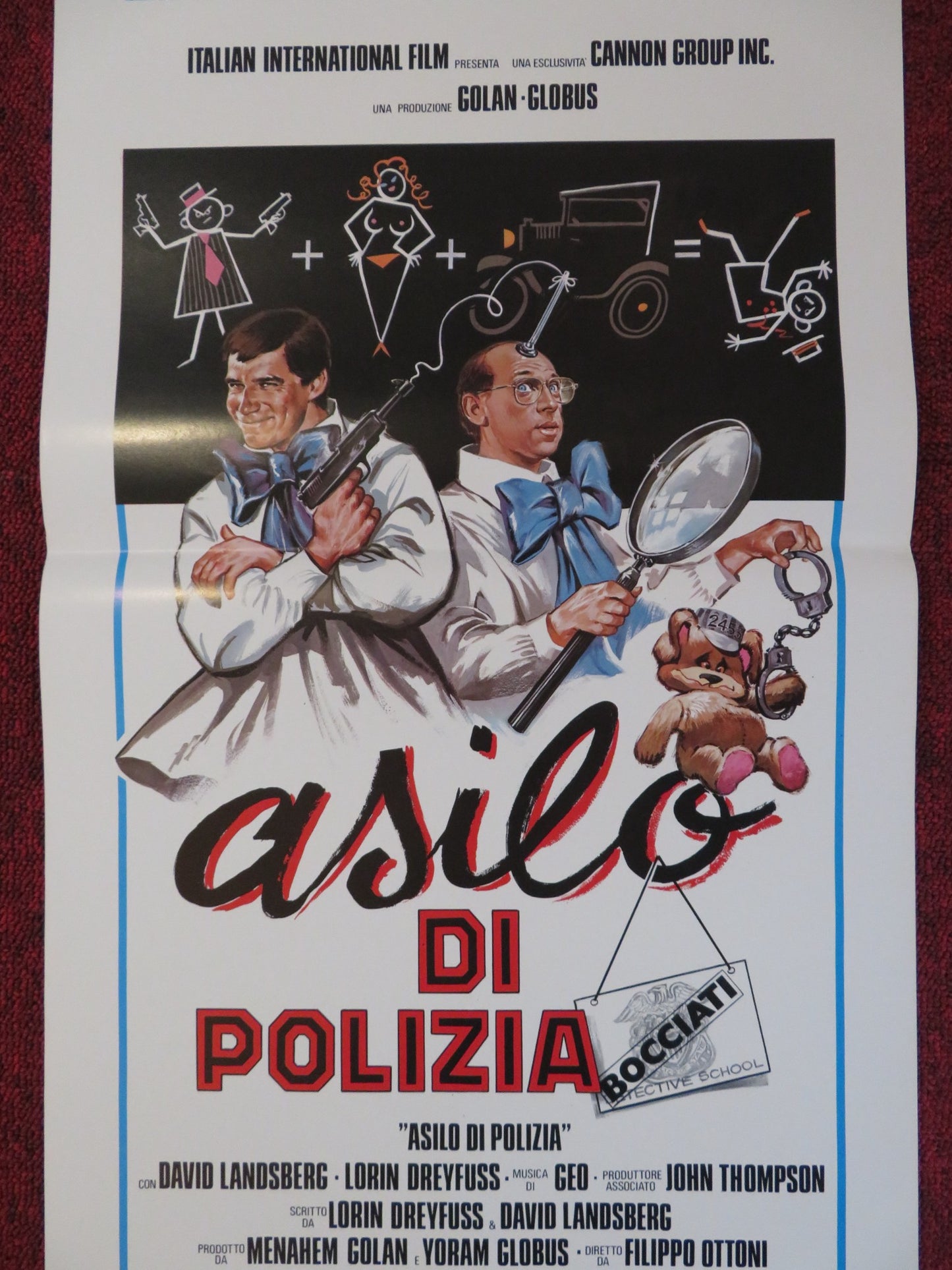 DETECTIVE SCHOOL DROPOUTS ITALIAN LOCANDINA POSTER DAVID LANDSBERG 1986