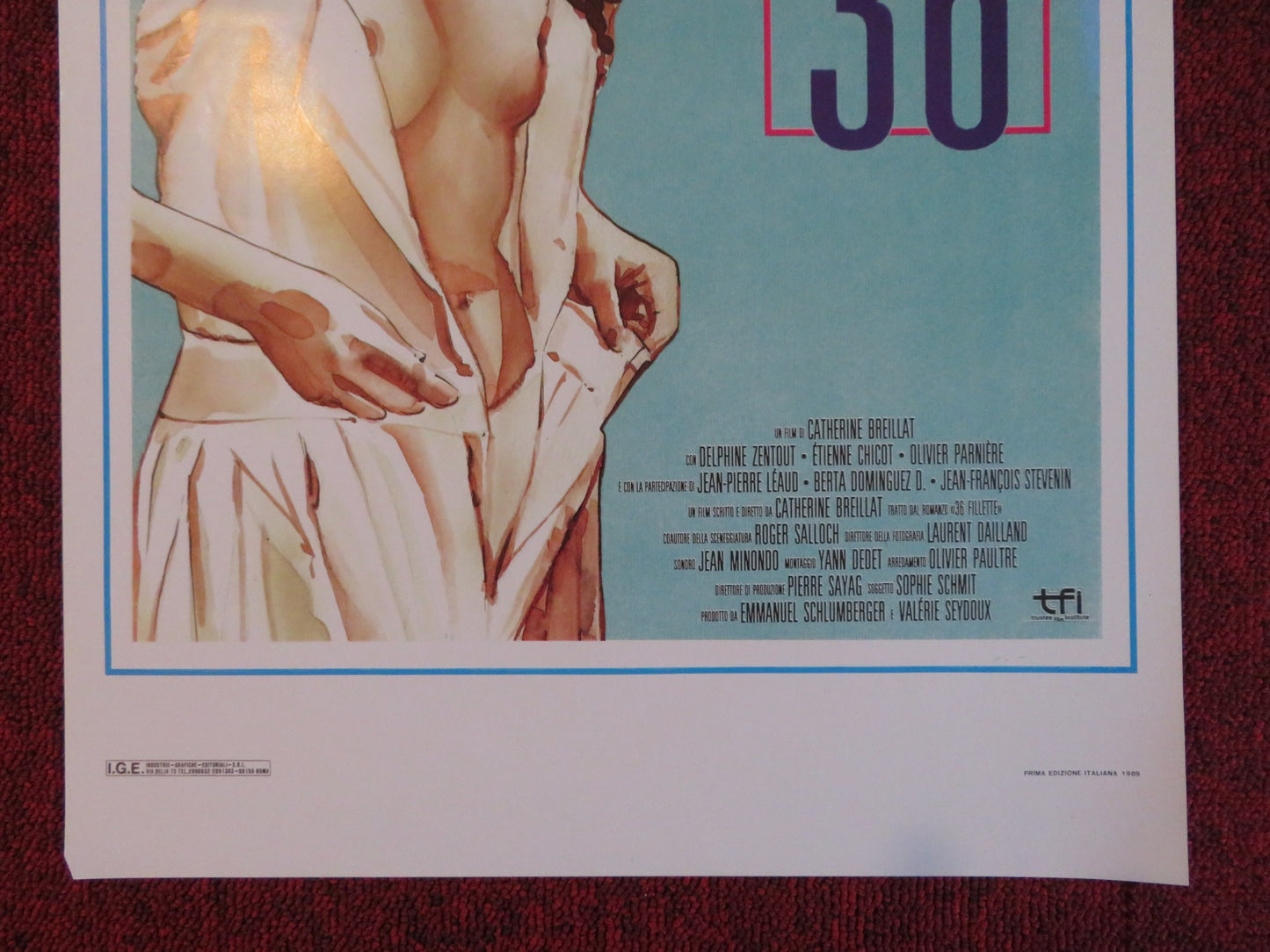 VERGINE TAGLIA 36 ITALIAN LOCANDINA POSTER DELPHINE ZENTOUT 1989