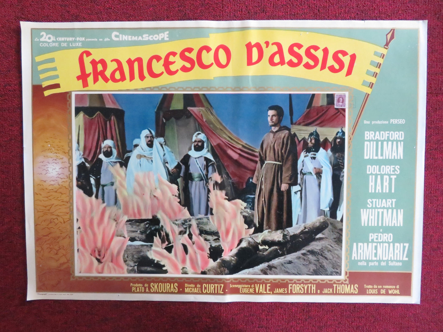 FRANCIS OF ASSISI - G ITALIAN FOTOBUSTA POSTER BRADFORD DILLMAN D. HART 1961