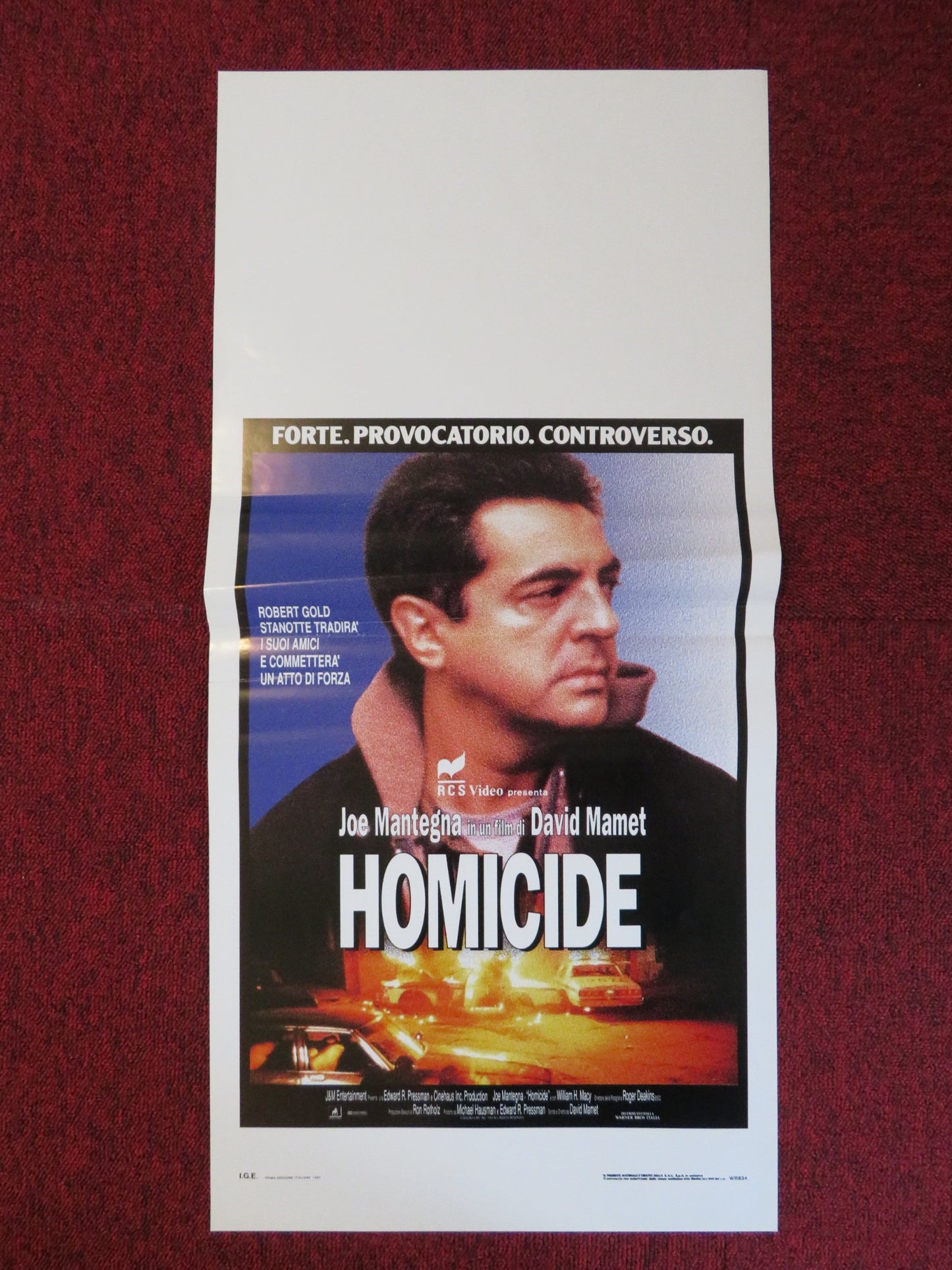 HOMICIDE ITALIAN LOCANDINA POSTER JOE MANTEGNA 1991