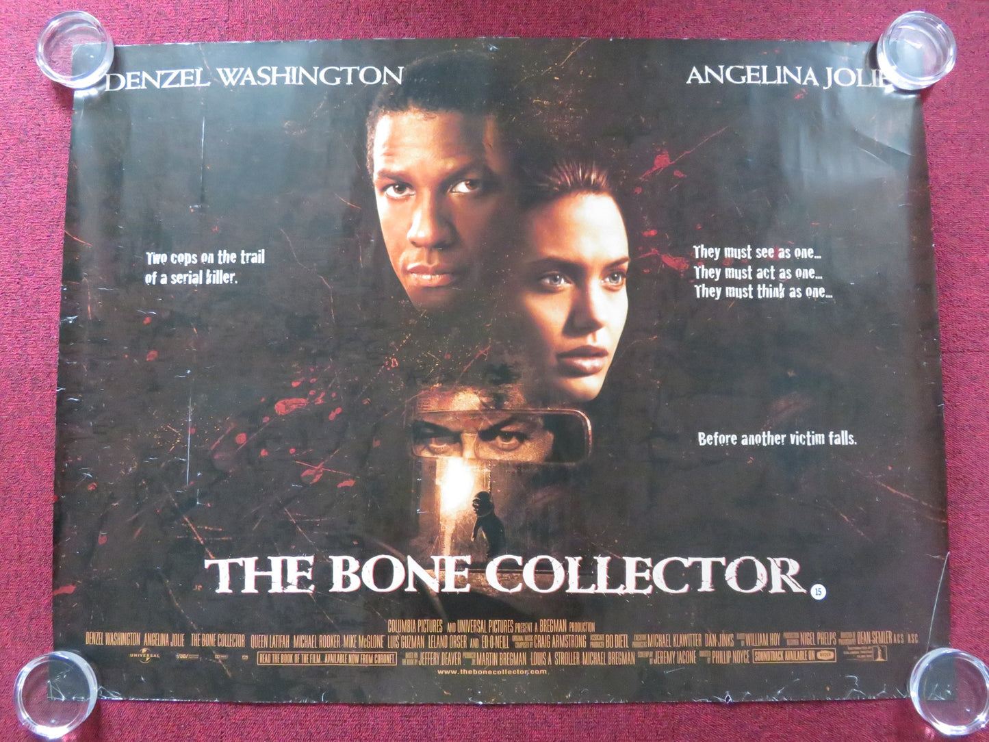 THE BONE COLLECTOR UK QUAD ROLLED POSTER DENZEL WASHINGTON ANGELINA JOLIE 1999