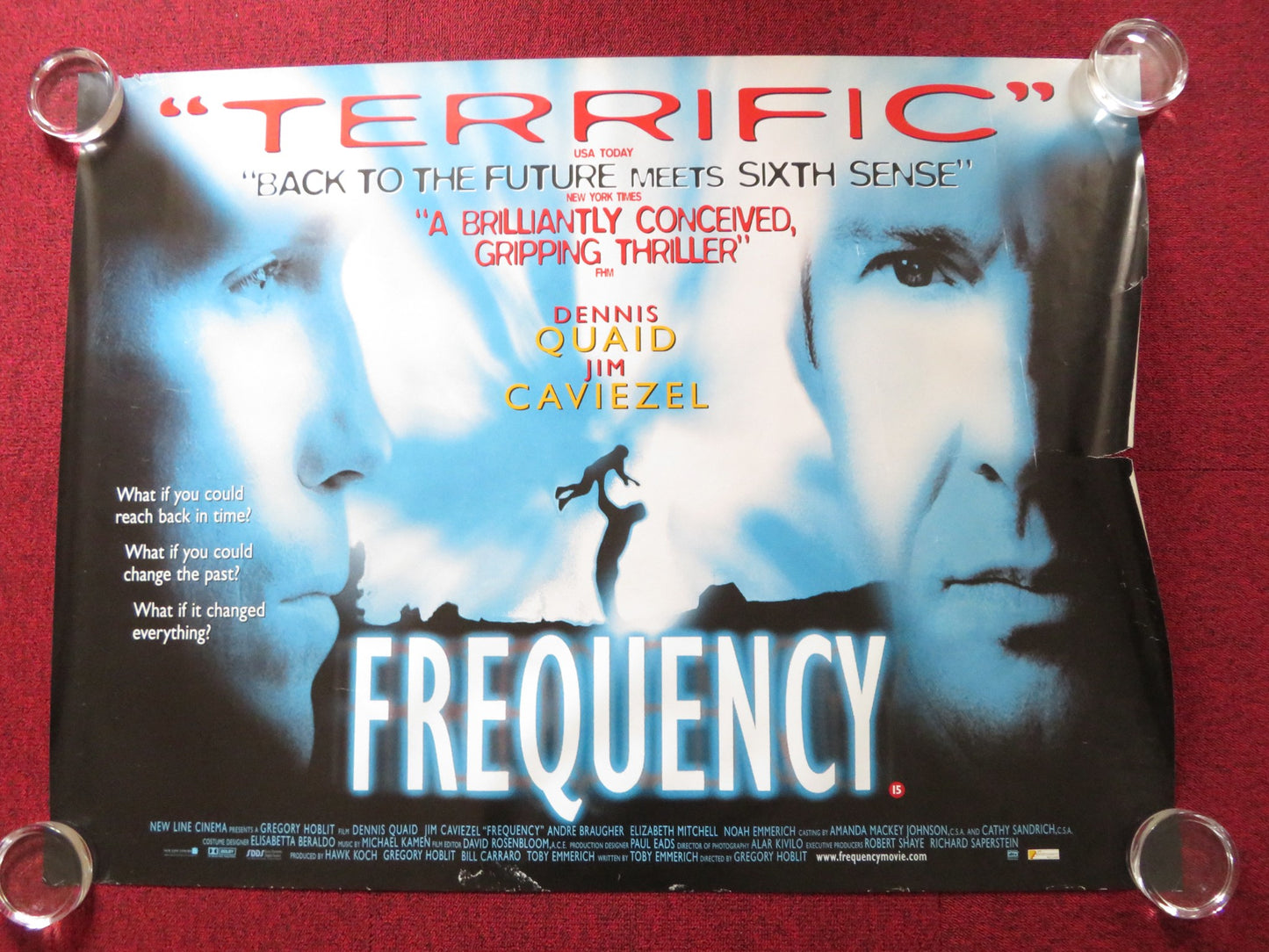 FREQUENCY UK QUAD (30"x 40") ROLLED POSTER DENNIS QUAID JIM CAVIEZEL 2000