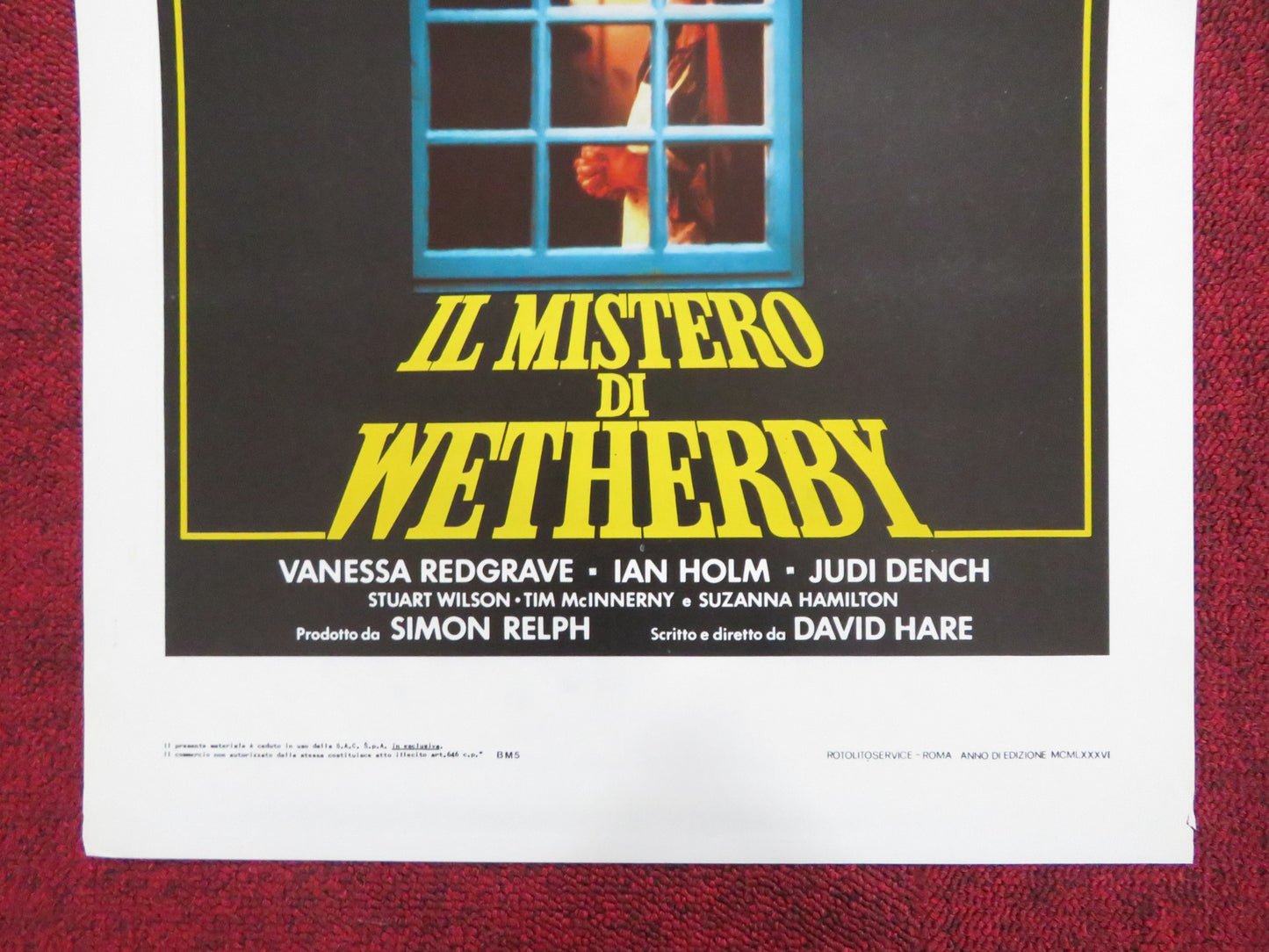 WETHERBY ITALIAN LOCANDINA POSTER VANESSA REDGRAVE IAN HOLM 1986