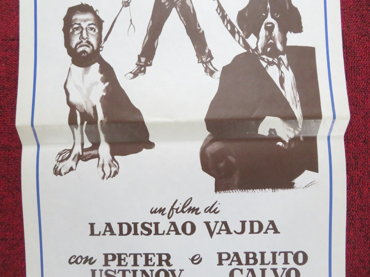 THE MAN WHO WAGGED HIS TAIL ITALIAN LOCANDINA POSTER PETER USTINOV 1957