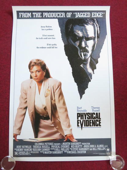 PHYSICAL EVIDENCE US ONE SHEET ROLLED POSTER BURT REYNOLDS THERESA RUSSELL 1989