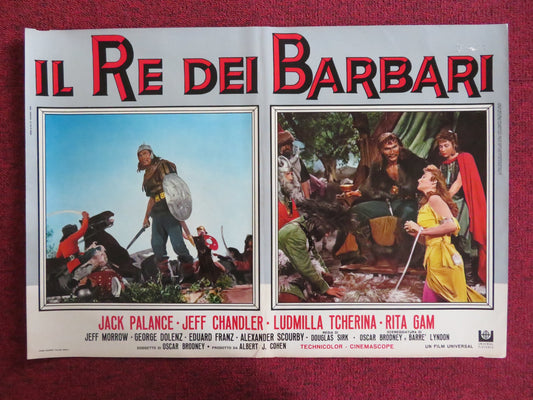 SIGN OF THE PAGAN - E ITALIAN FOTOBUSTA POSTER JACK PALANCE JEFF CHANDLER 1955