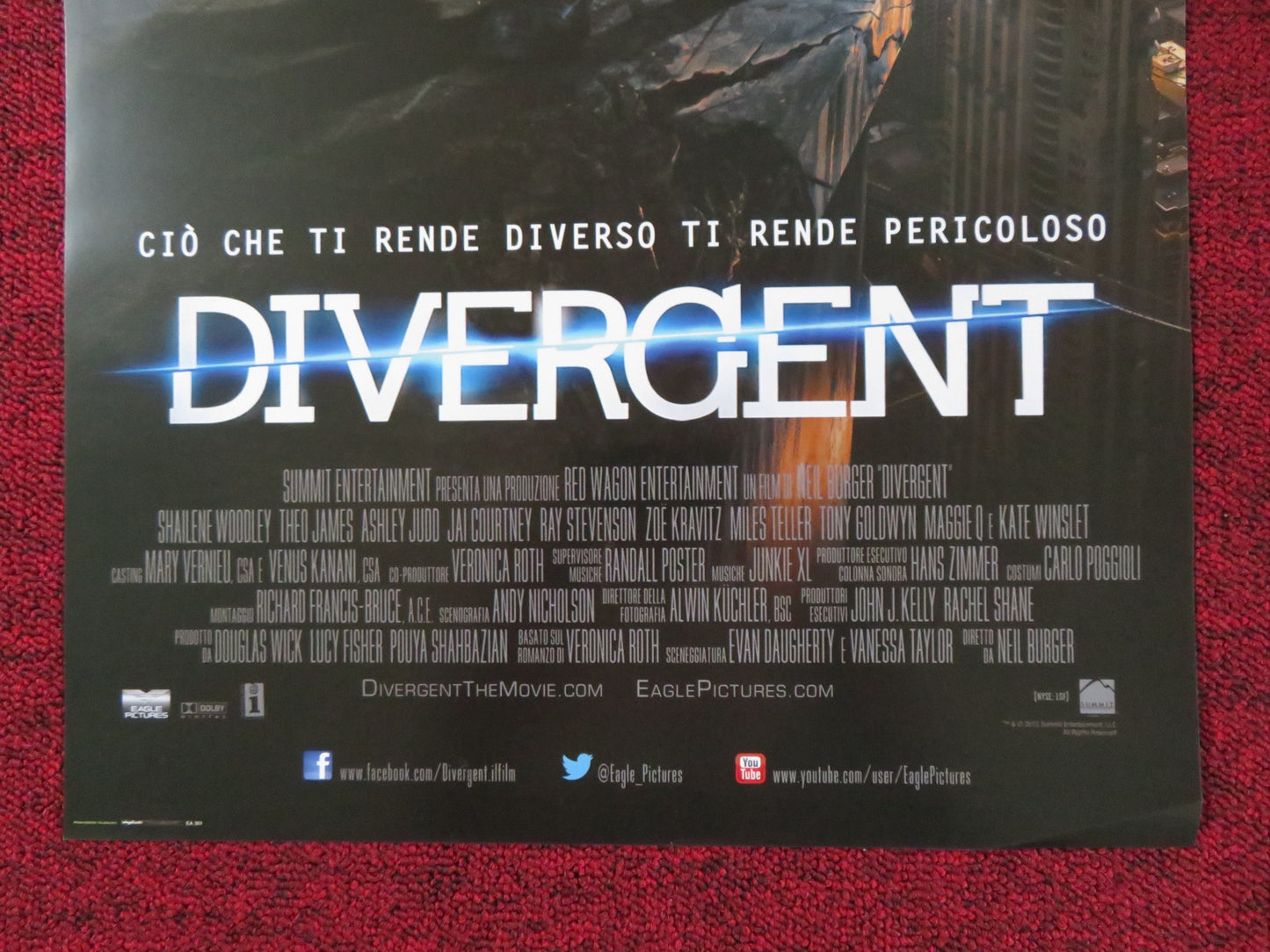 DIVERGENT ITALIAN LOCANDINA POSTER SHAILENE WOODLEY THEO JAMES 2014