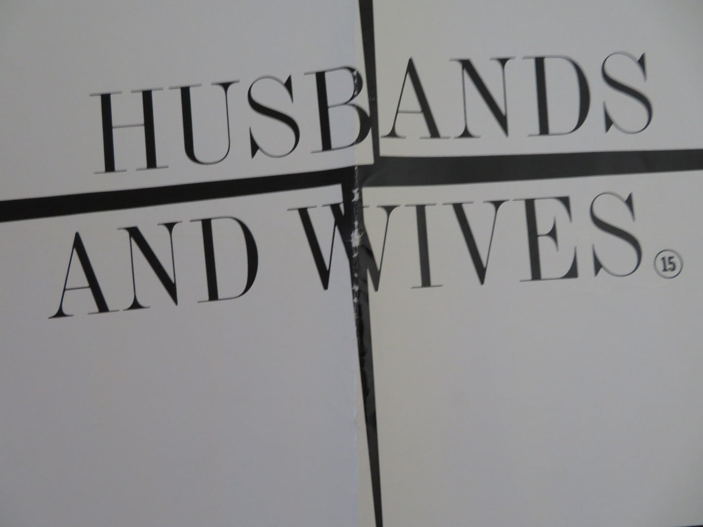 HUSBANDS AND WIVES UK QUAD (30"x 40") ROLLED POSTER WOODY ALLEN MIA FARROW 1992