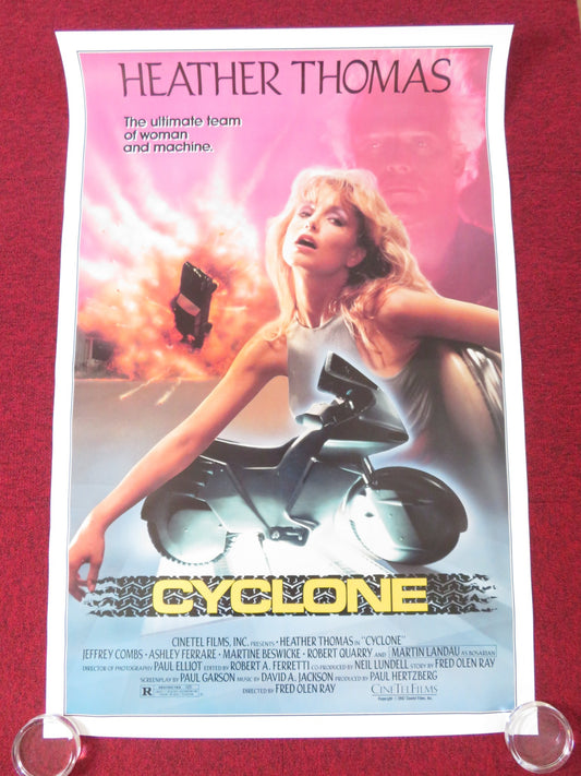 CYCLONE US ONE SHEET ROLLED POSTER HEATHER THOMAS JEFFREY COMBS 1987