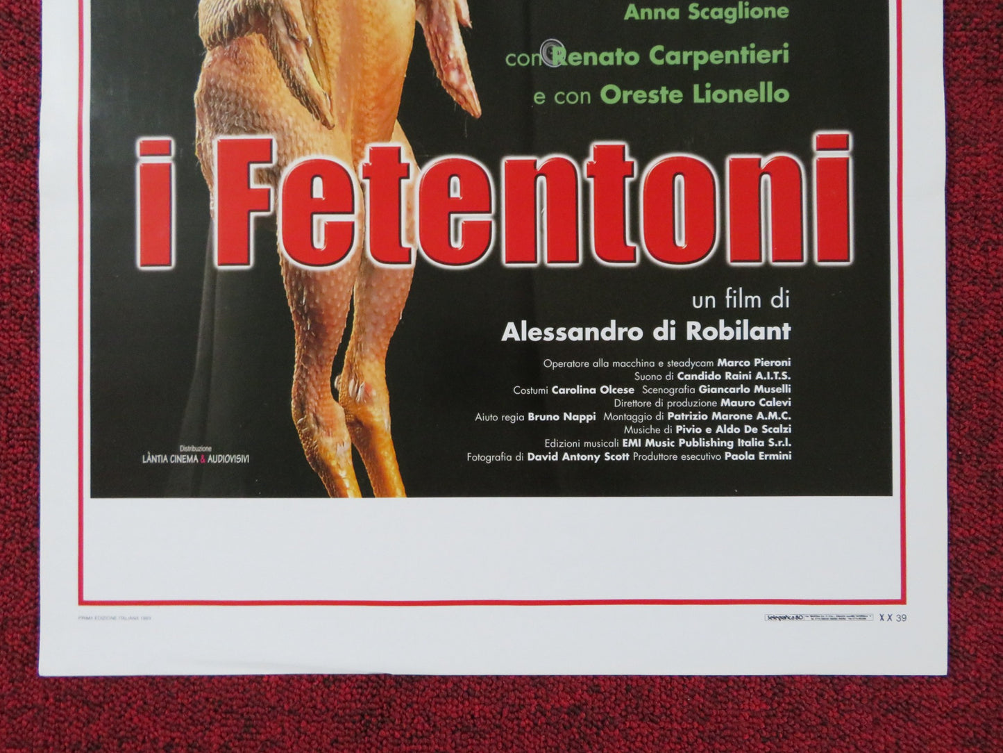 I FETENTONI ITALIAN LOCANDINA POSTER ALDO MACCIONE BEPPE FIORELLO 1999