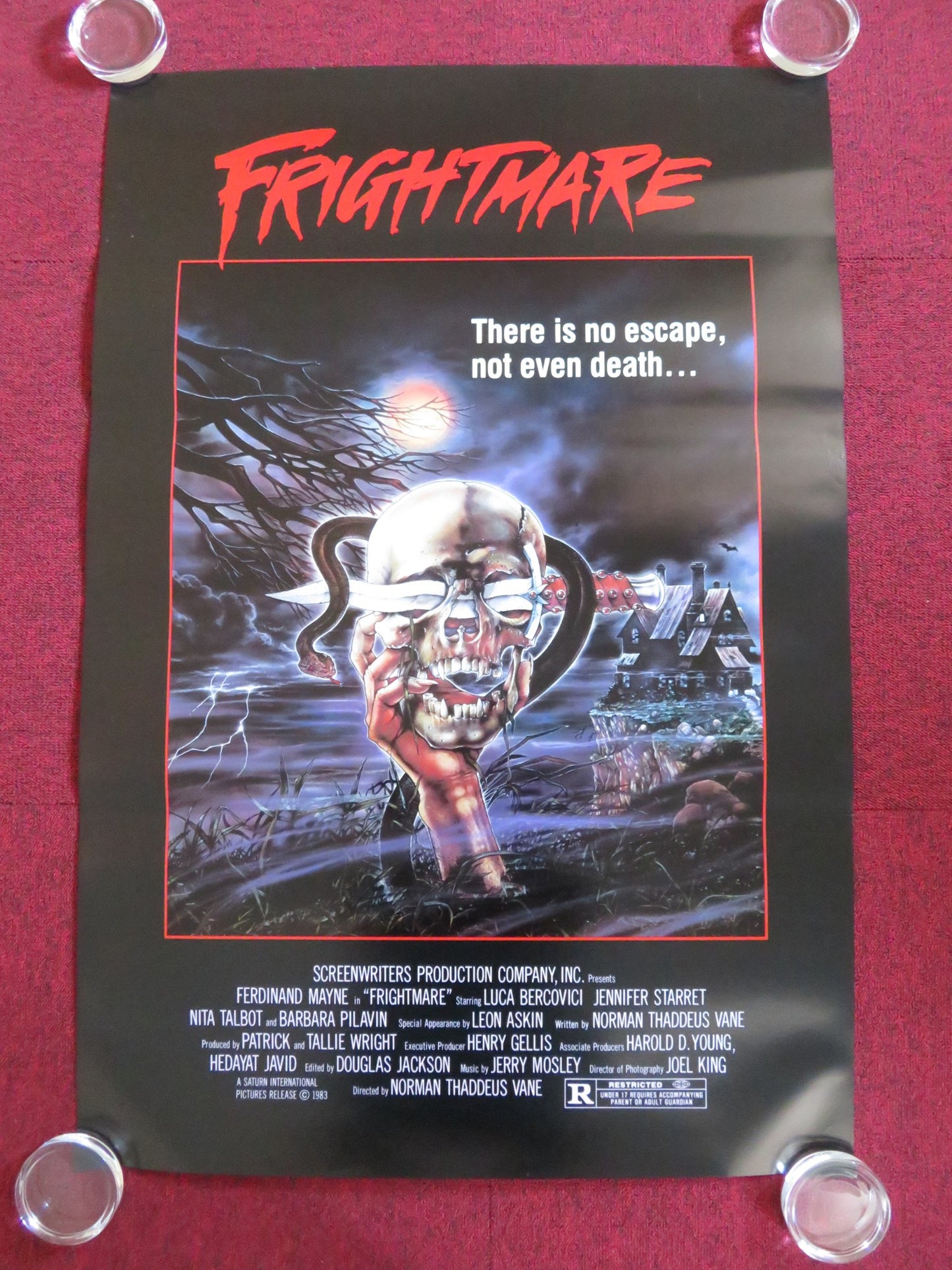 FRIGHTMARE US ONE SHEET ROLLED POSTER FERDINAND MAYNE LUCA BERCOVICI 1983