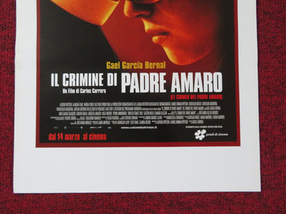 THE CRIME OF PADRE AMARO ITALIAN LOCANDINA POSTER GAEL GARCIA BERNAL 2002