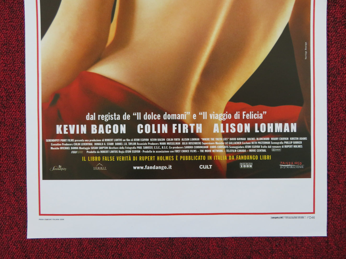 WHERE THE TRUTH LIES ITALIAN LOCANDINA POSTER KEVIN BACON COLIN FIRTH 2006