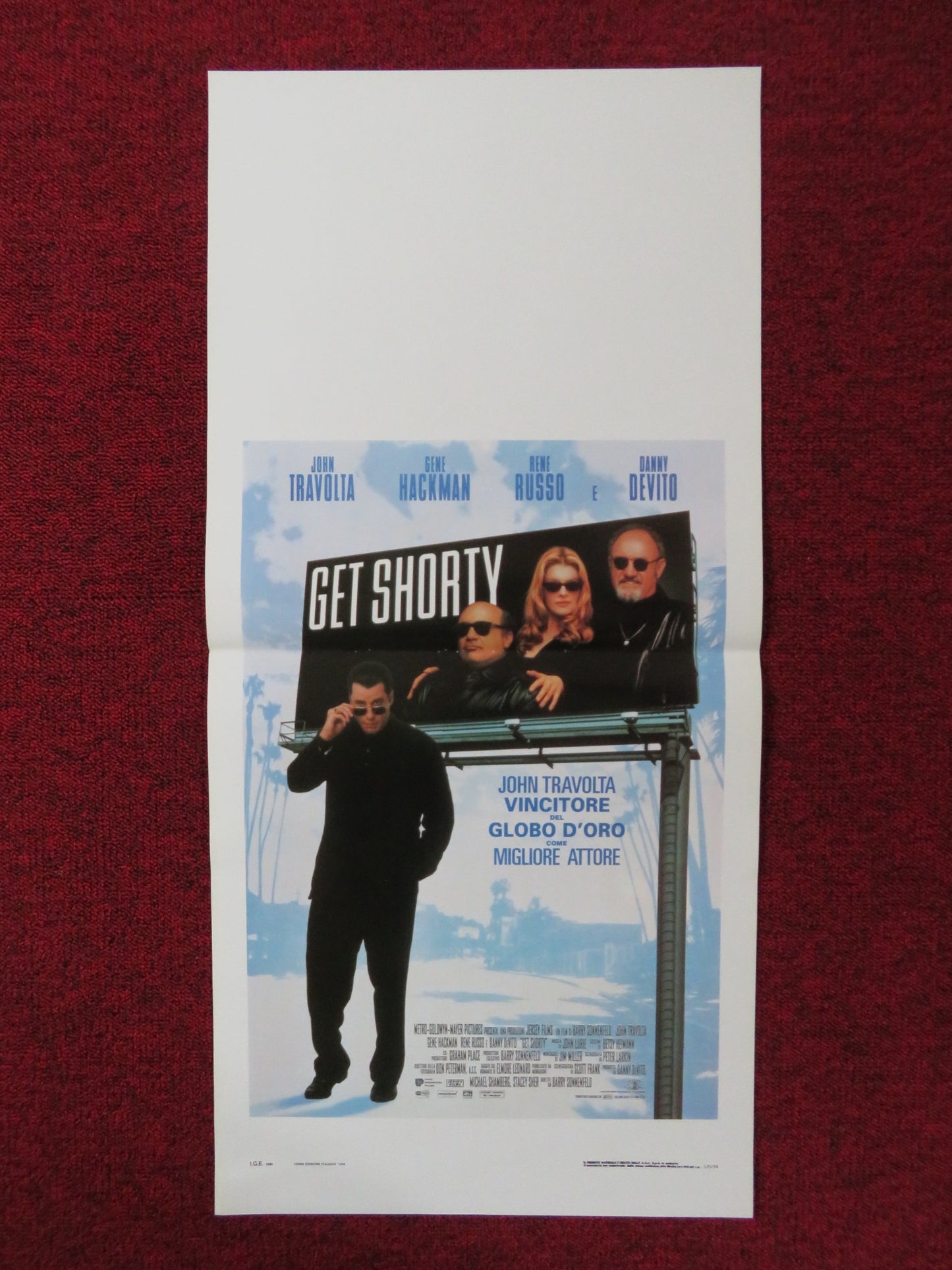 GET SHORTY ITALIAN LOCANDINA POSTER JOHN TRAVOLTA GENE HACKMAN 1996