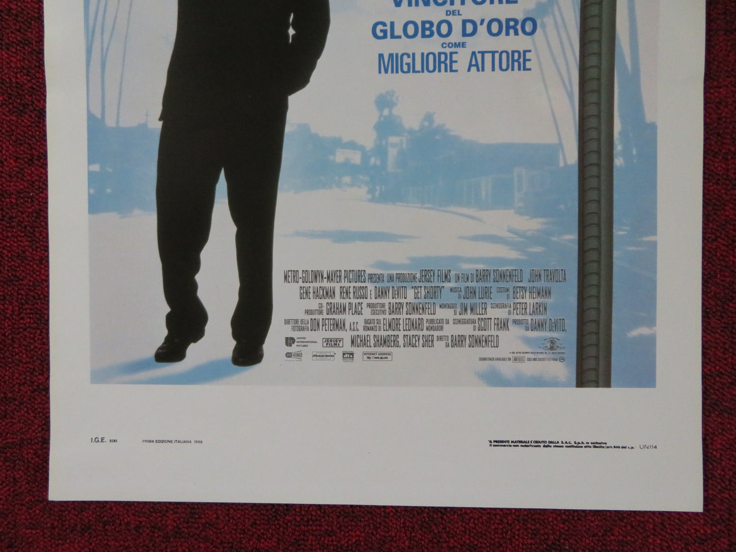 GET SHORTY ITALIAN LOCANDINA POSTER JOHN TRAVOLTA GENE HACKMAN 1996