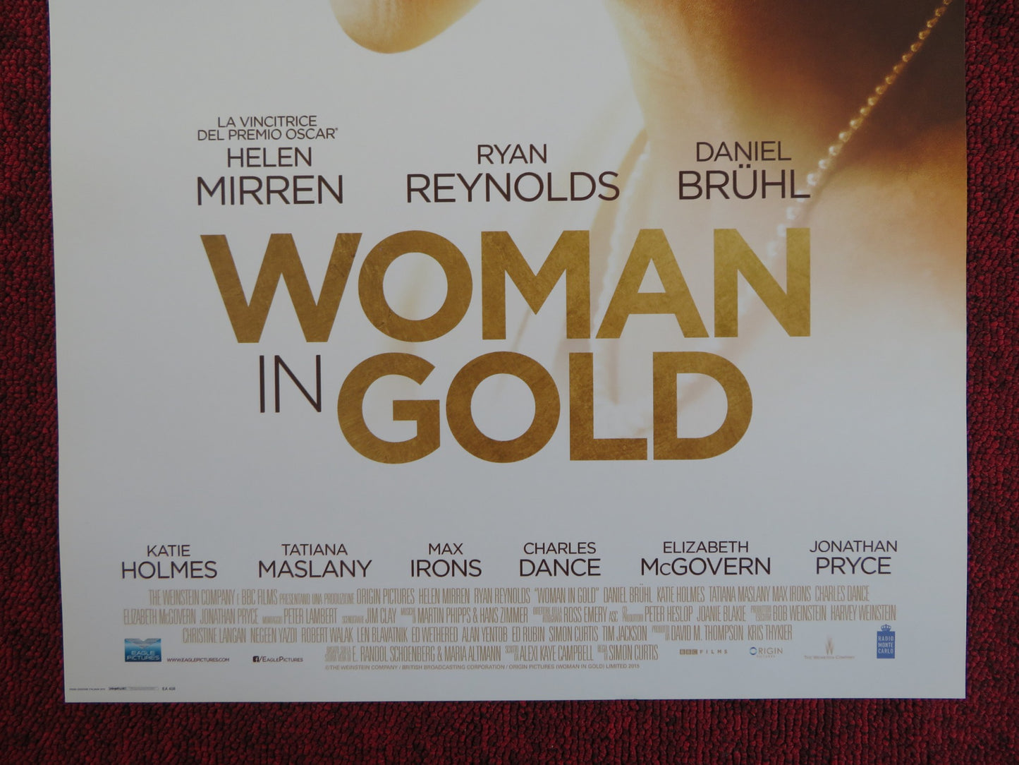 WOMAN IN GOLD ITALIAN LOCANDINA POSTER HELEN MIRREN RYAN REYNOLDS 2015