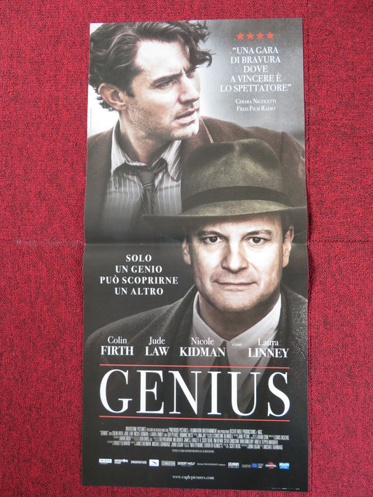 GENIUS ITALIAN LOCANDINA POSTER COLIN FIRTH JUDE LAW 2016