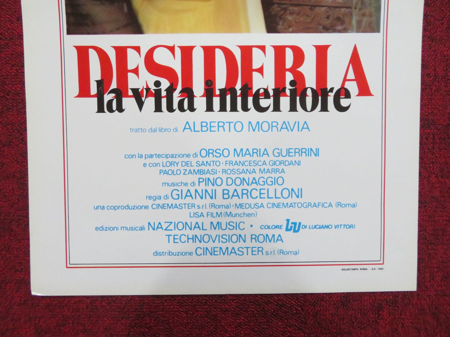 DESIDERIA ITALIAN LOCANDINA POSTER STEFANIA SANDRELLI LARA WENDEL 1980