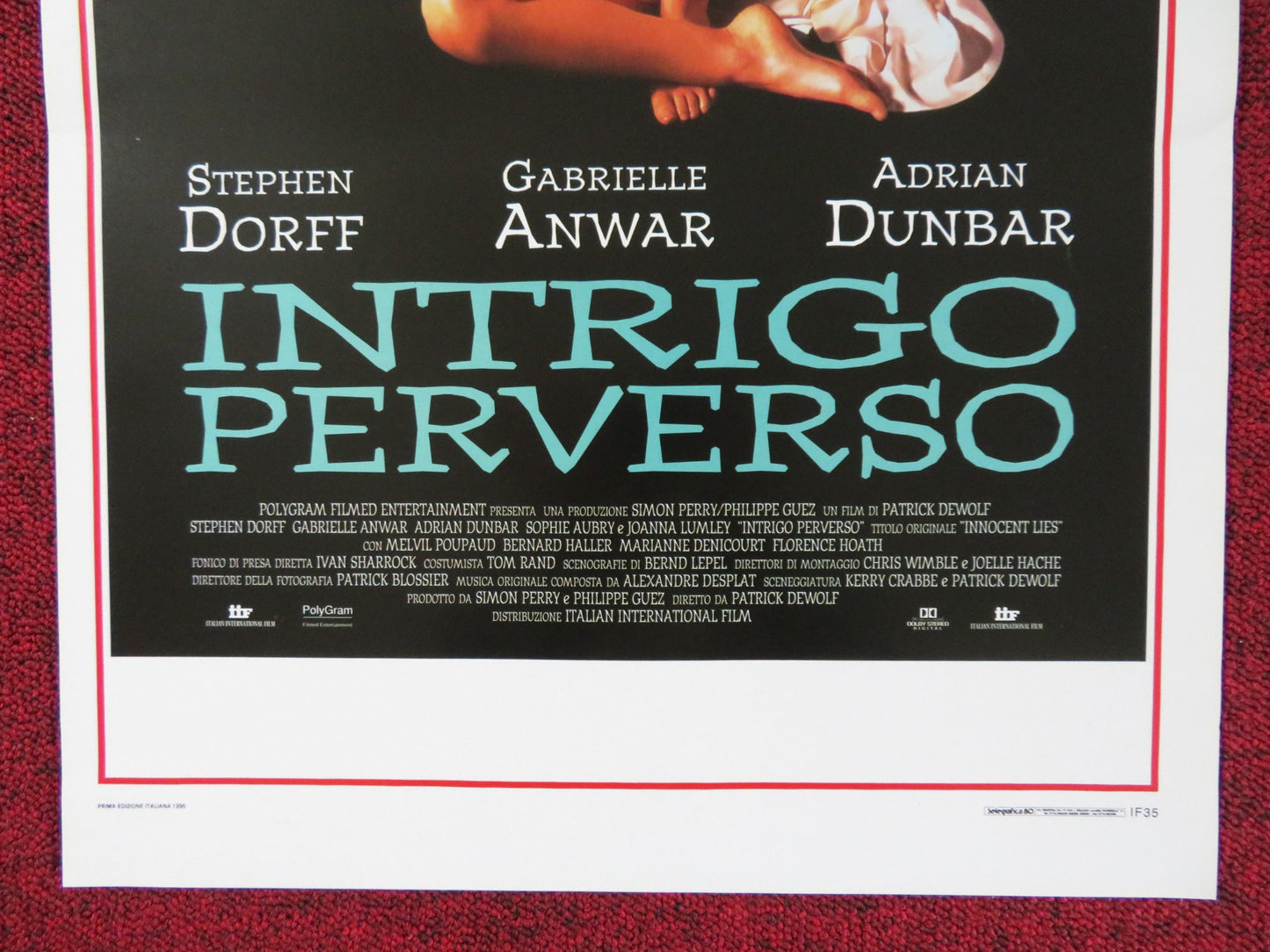 INTRIGO PERVERSO ITALIAN LOCANDINA POSTER STEPHEN DORFF GABRIELLE ANWAR 1996