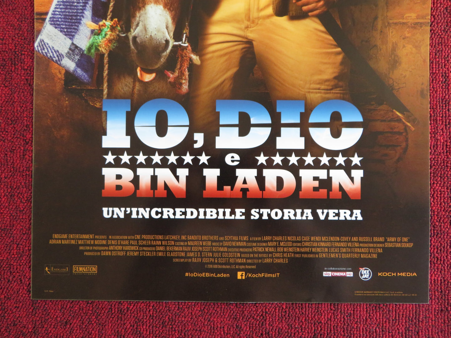 ARMY OF ONE ITALIAN LOCANDINA POSTER NICOLAS CAGE RUSSELL BRAND 2016