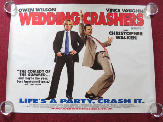 WEDDING CRASHERS UK QUAD ROLLED POSTER OWEN WILSON VINCE VAUGHN 2005