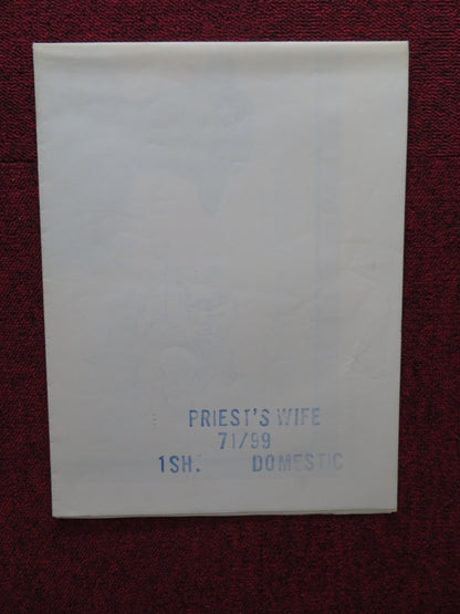 PRIEST'S WIFE FOLDED US ONE SHEET POSTER SOPHIA LOREN MARCELLO MASTROIANNI 1971