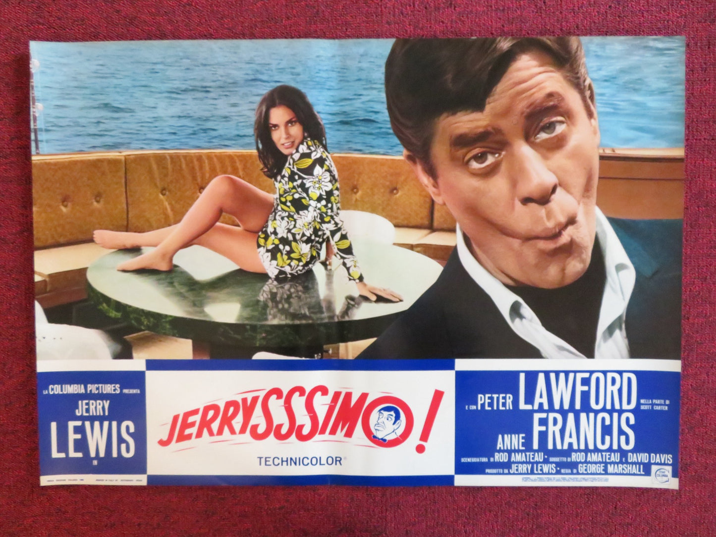 HOOK, LINE AND SINKER - C ITALIAN FOTOBUSTA POSTER JERRY LEWIS P. LAWFORD 1969