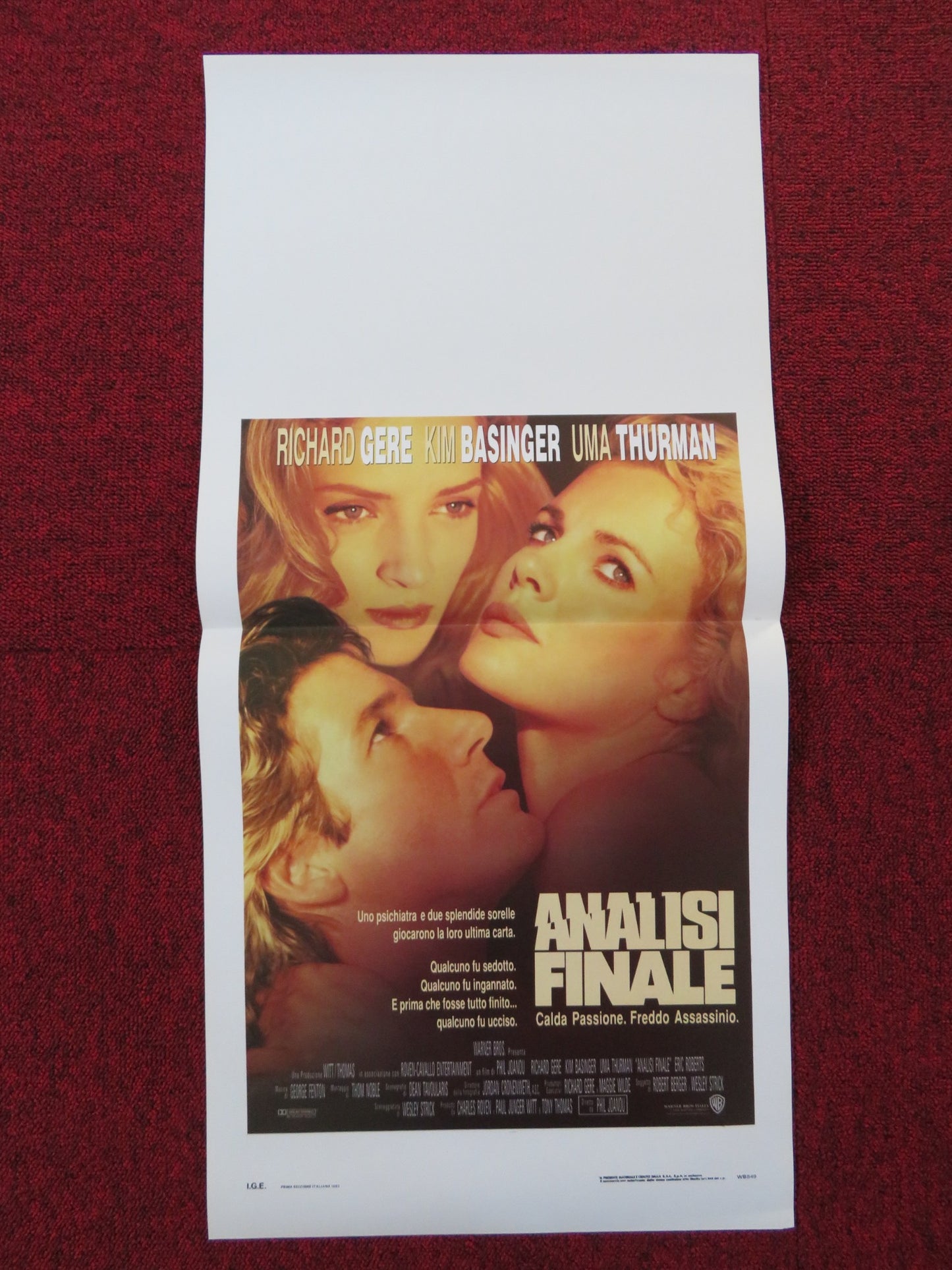 FINAL ANALYSIS ITALIAN LOCANDINA POSTER RICHARD GERE KIM BASINGER 1992