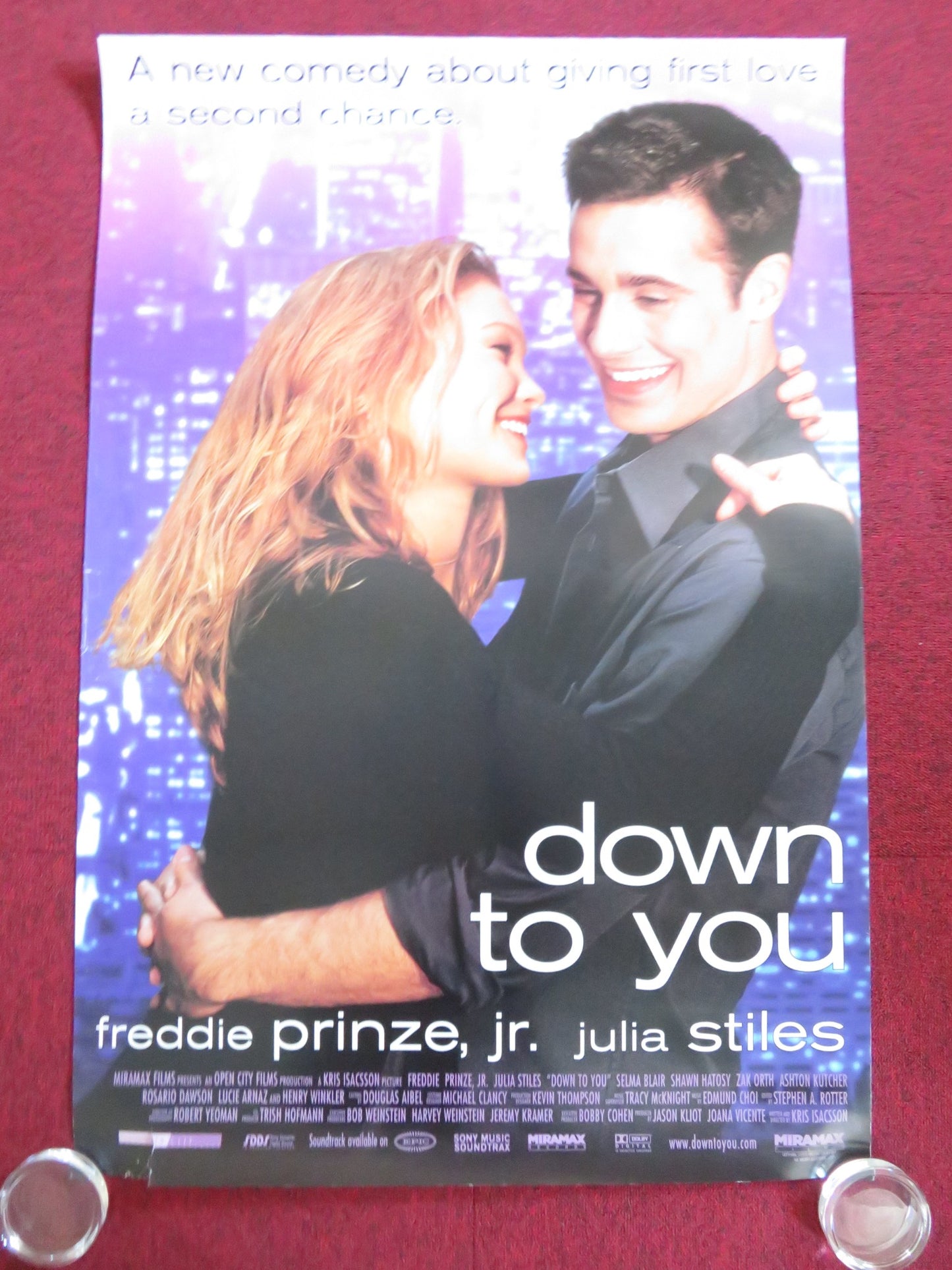 DOWN TO YOU -b US ONE SHEET ROLLED POSTER FREDDIE PRINZE JR. JULIE STILES 2000