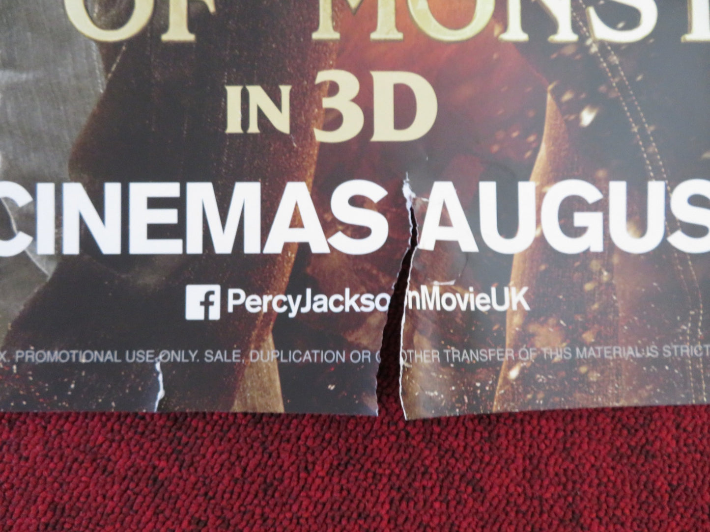 PERCY JACKSON: SEA OF MONSTERS UK QUAD (30"x 40") ROLLED POSTER 2013