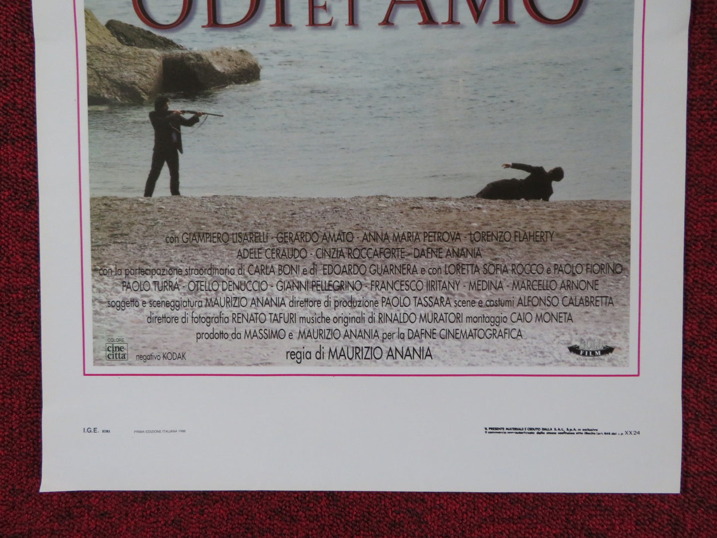 ODI ET AMO ITALIAN LOCANDINA POSTER GIAMPIERO LISARELLI GERARDO AMATO 1998